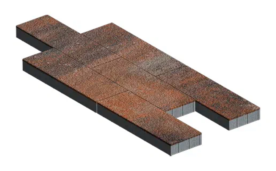 Плитка тротуарная SteinRus, Аликанте Б.2.П.8, Native, ColorMix Рей, 900*300*120 мм