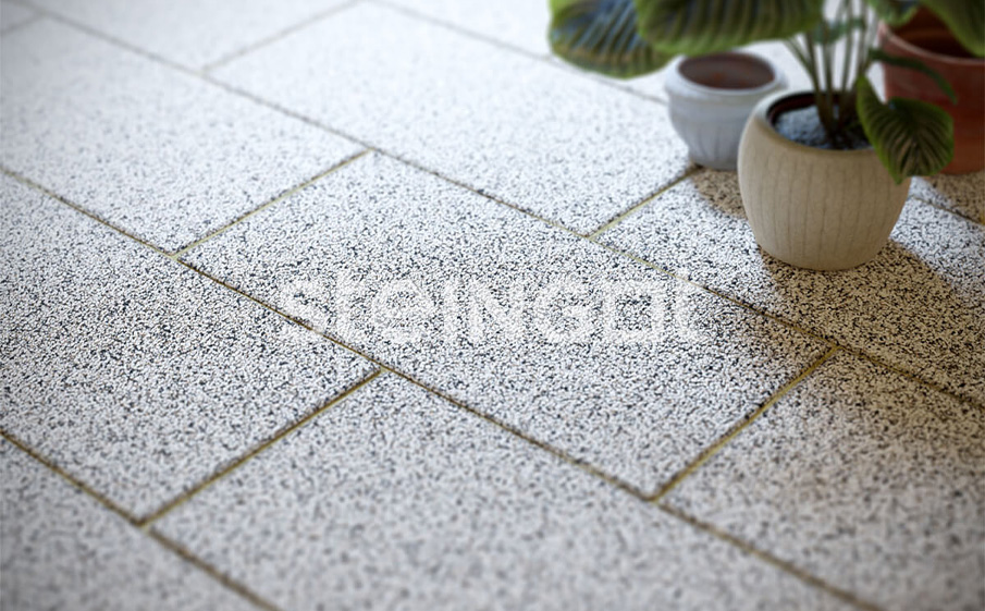 Плитка тротуарная Steingot Премиум, Плита, Белый (Bianco Nero), 600*300*80 мм