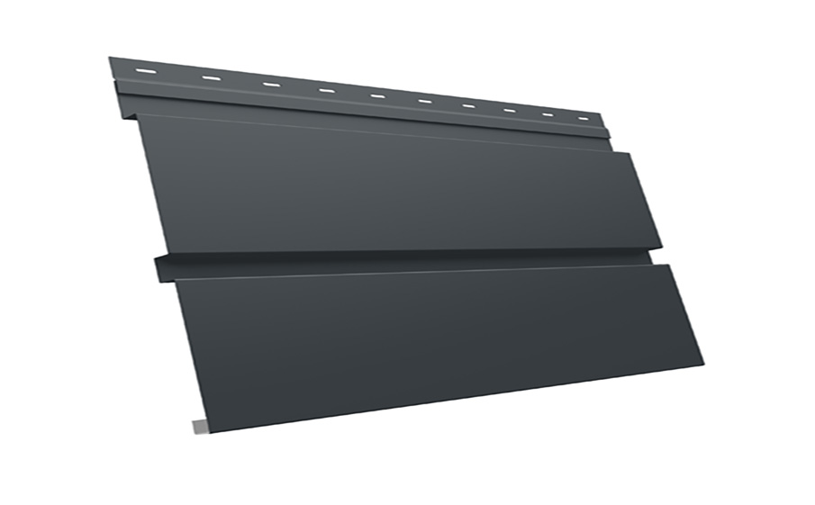 Софит металлический Grand Line Квадро брус без перфорации, сталь 0,5 мм Satin Matt, RAL 7016 антрацитово-серый