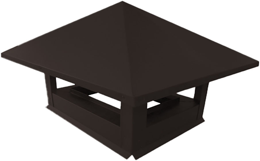 Дымник на трубу Grand Line 520*390 мм 0,5 Rooftop Matte с пленкой RR 32 темно-коричневый