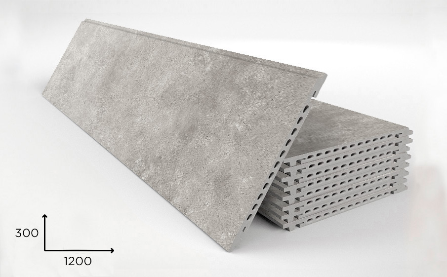 Керамогранитная плита Faveker GA16 для НФС, Urban Gris, 1200*300*18 мм