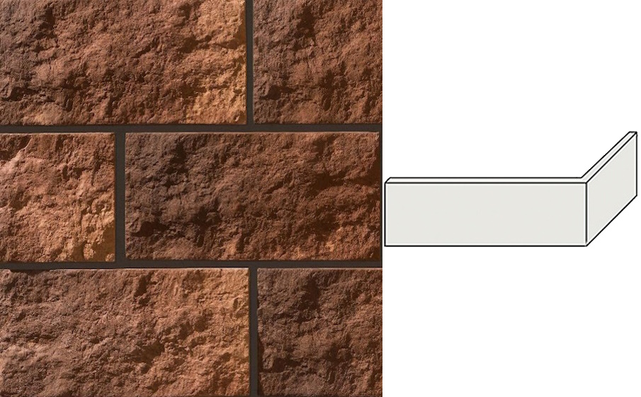Облицовочный камень Leonardo Stone угловой элемент Милан 176/364*195*20 мм 345