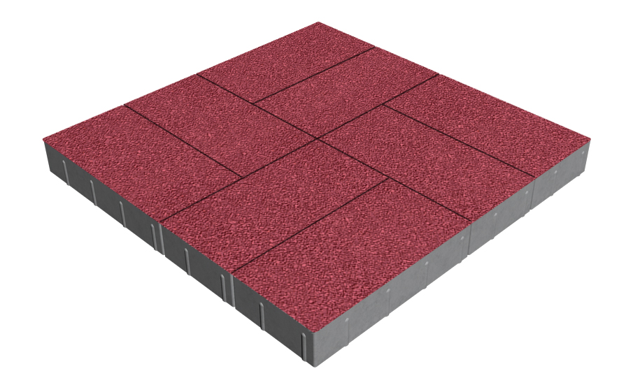 Плитка тротуарная SteinRus Грас Б.4.П.8, Antico, винный, 400*200*80 мм