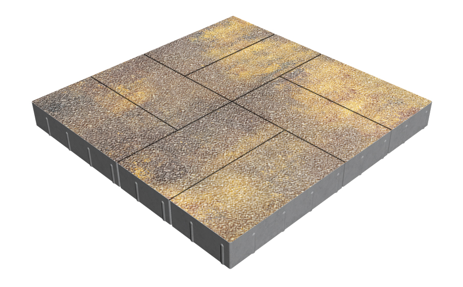 Плитка тротуарная SteinRus Грас Б.4.П.8, Antico, Тоскана, 400*200*80 мм