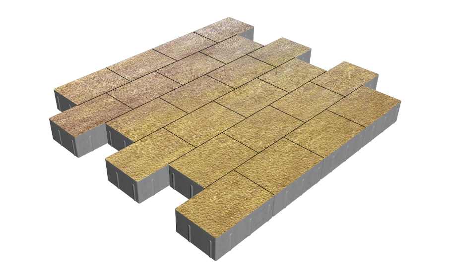 Плитка тротуарная SteinRus Бельпассо Медио Б.10(Б).П.8, Native, Брайс, 225*150*80 мм