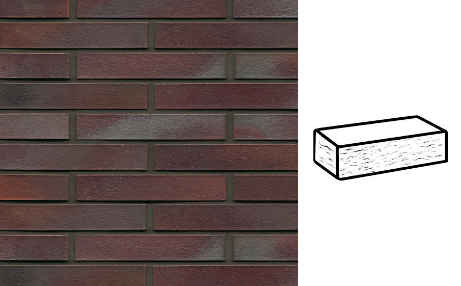 Кирпич клинкерный Muhr 10 Violettblau geflammt рустик, 240*90*40 мм