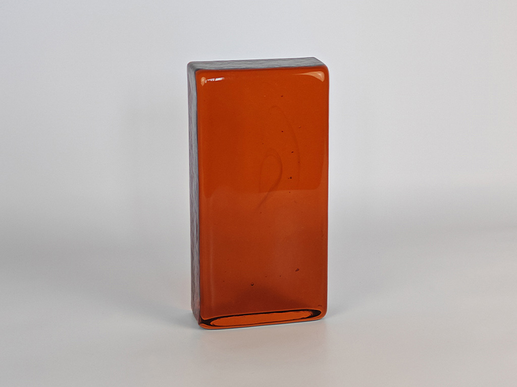 Стеклянный кирпич Red Amber, 200*100*50 мм