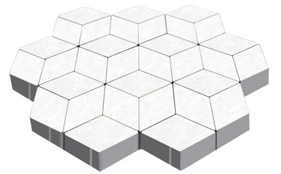 Плитка тротуарная SteinRus Полярная звезда Б.5.Ф.8, гладкая, белый, 250*150*60 мм