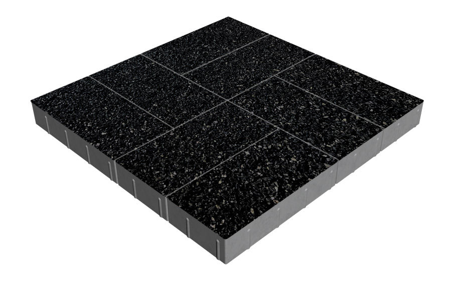 Плитка тротуарная SteinRus Парк Плейс Б.3.П.8 Backwash, Базальт, 600*300*60 мм