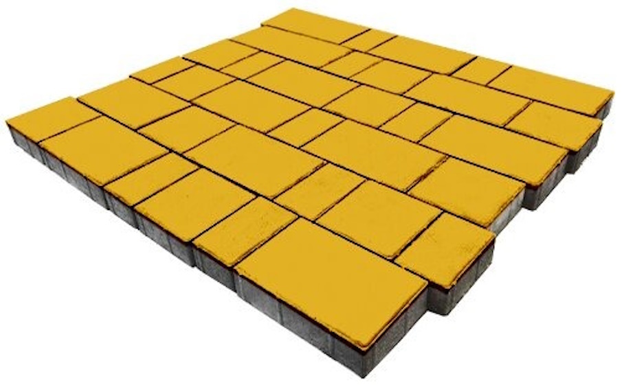 Плитка тротуарная SteinRus Новый город Б.7.Фсм.6, гладкая, желтый, толщина 60 мм