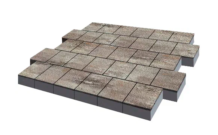 Плитка тротуарная SteinRus Валенсия Б.3.К.8, Native, ColorMix Берилл, 300*300*80 мм