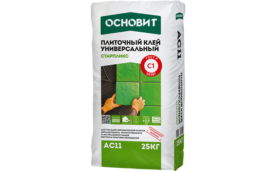 Плиточный универсальный клей Основит СТАРПЛИКС АС11, 25 кг