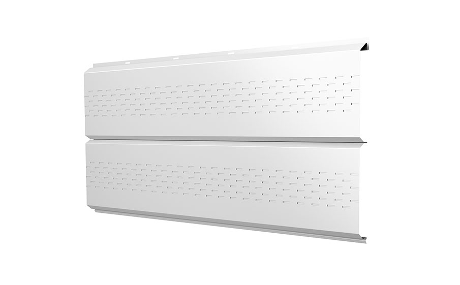 Софит Grand Line ЭкоБрус new c перфорацией 0,45 PE RAL 9003