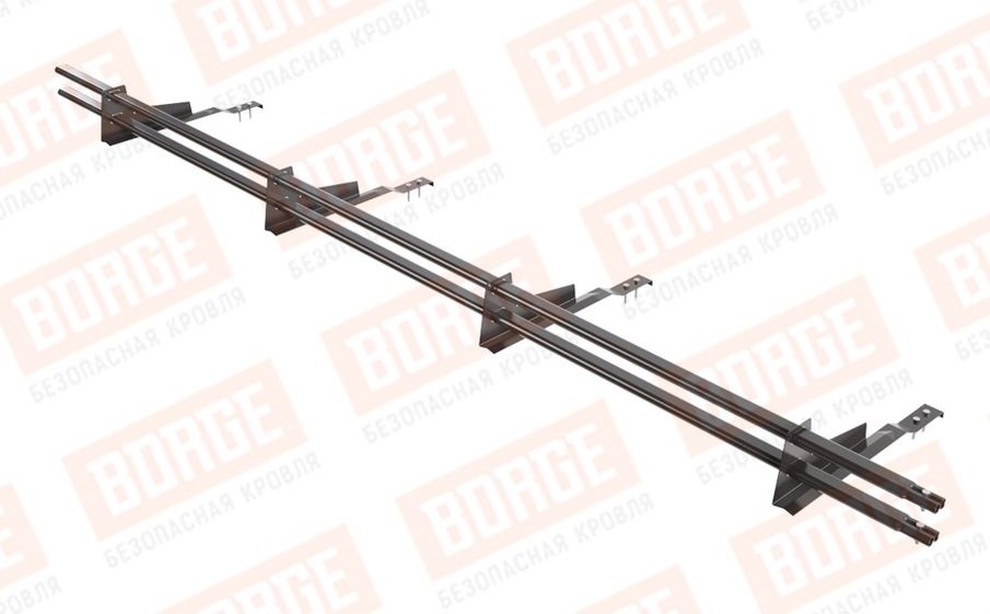 Снегозадержатель трубчатый Borge для черепичной кровли оцинкованный RAL 8019, 3 м