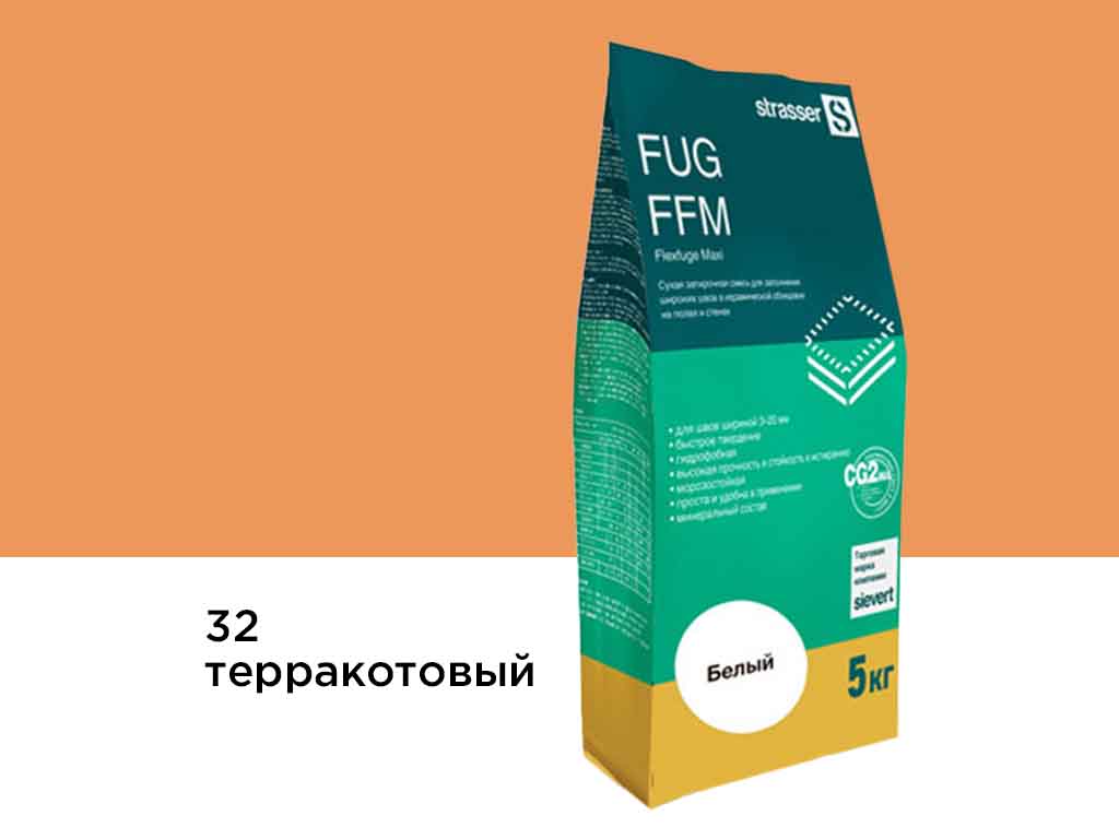 Сухая затирочная смесь strasser FUG FFM для широких швов 32 терракотовый, 5 кг