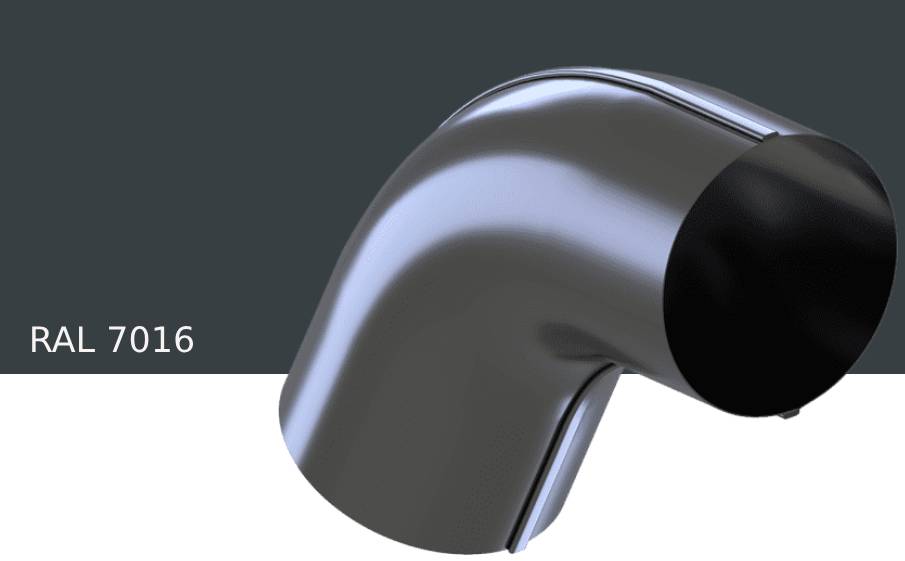 Колено 60 градусов KROP STAL для системы D 150/100 мм, RAL 7016