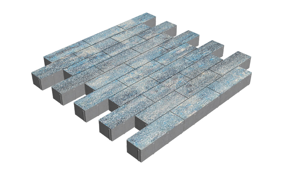 Плитка тротуарная SteinRus Ригель В.4.П.8, Antico, Амбер, 300*100*80 мм