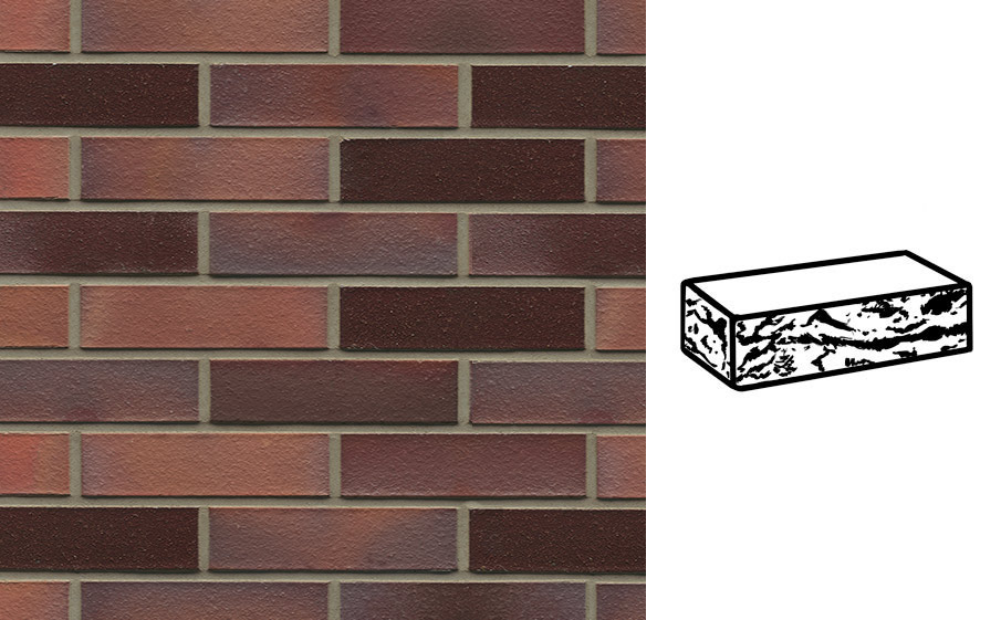 Кирпич клинкерный Muhr 04EG Rotbraun-bunt Edelglanz готик, 290*90*71 мм