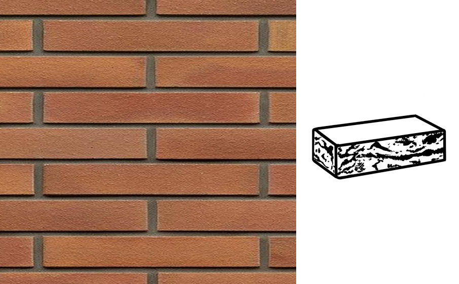 Кирпич клинкерный Muhr 08 Lachsrot готик, 290*90*40 мм