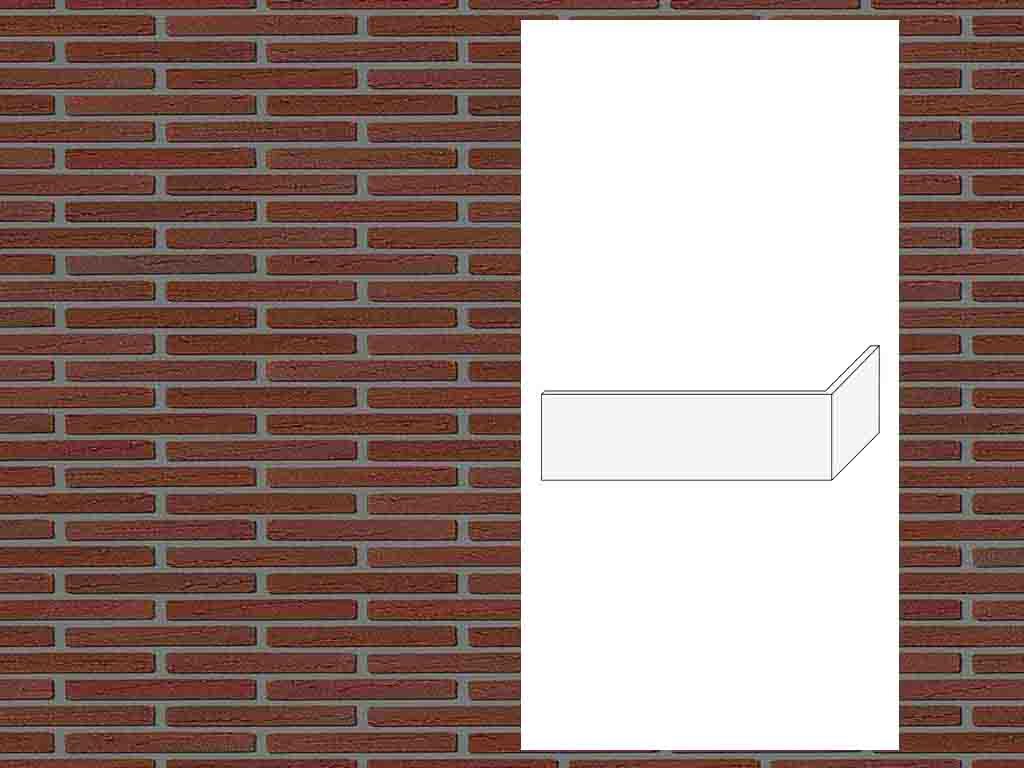 Гибкий кирпич StoCleyer Brick, угловой элемент 4/4 corner, 71875 красный, 400/100*40*4-8 мм