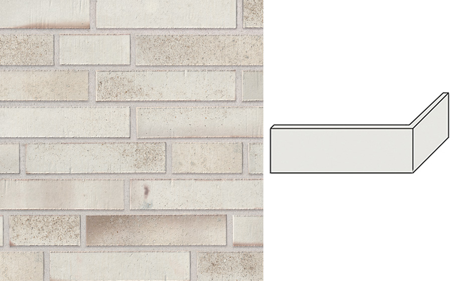 Клинкерная плитка угловая Stroeher Wasserbrand, 670 sandweiss, 240*115*71*12 мм