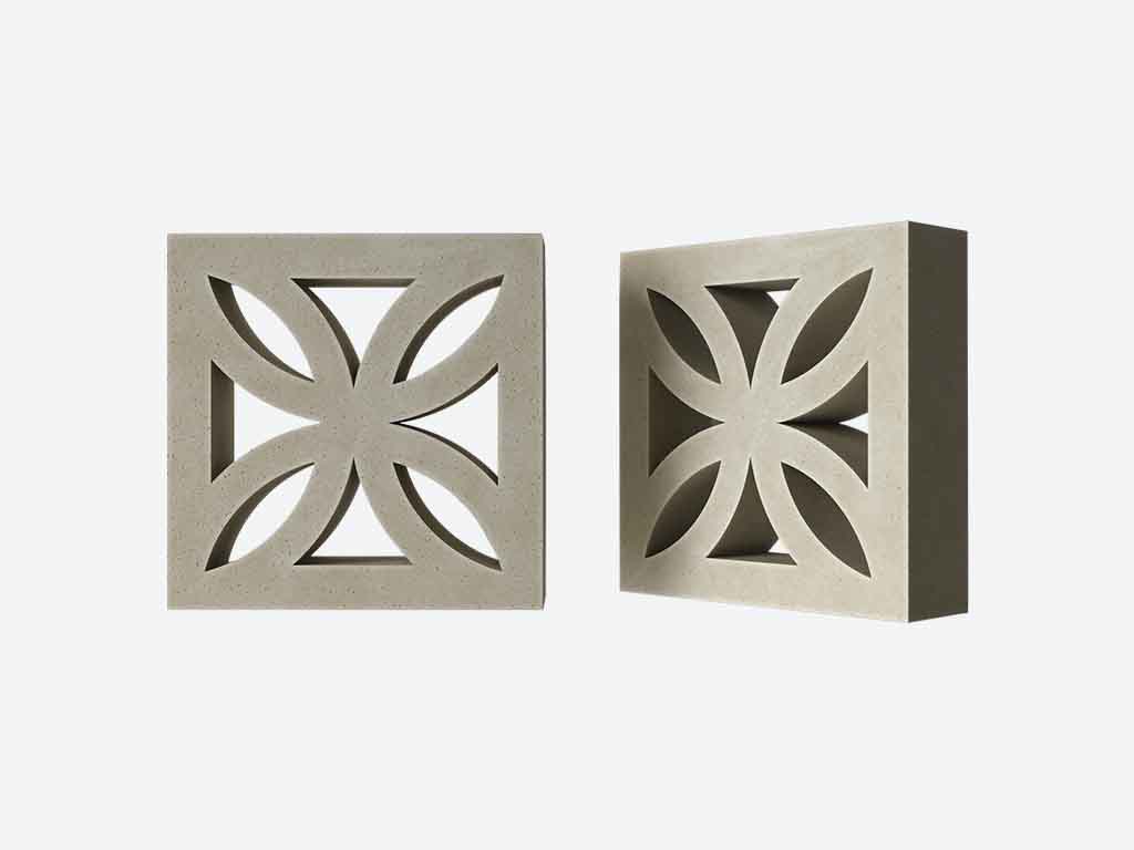 Декоративный бриз-блок Mesterra Кобого / Cobogo 0201, под покраску, 250*250*70 мм