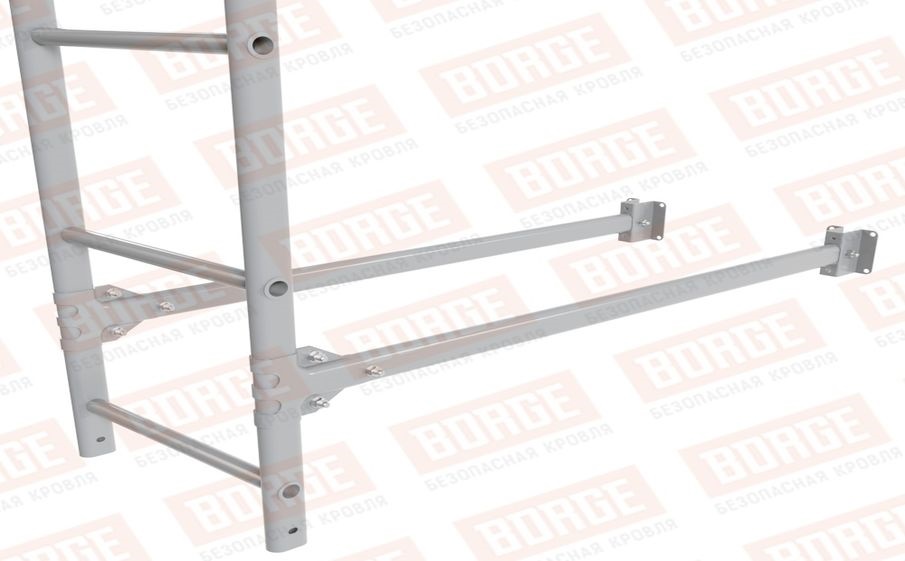 Лестница фасадная Borge (верхняя секция) оцинкованная RAL 7004, 2,7 м