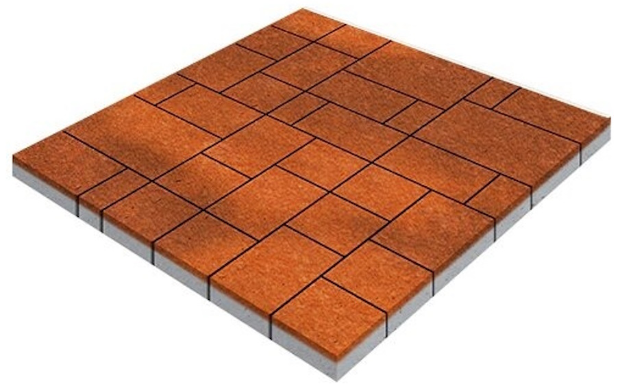 Плитка тротуарная SteinRus Инсбрук Альпен Б.7.Псм.6, Native, ColorMix Брук, толщина 60 мм