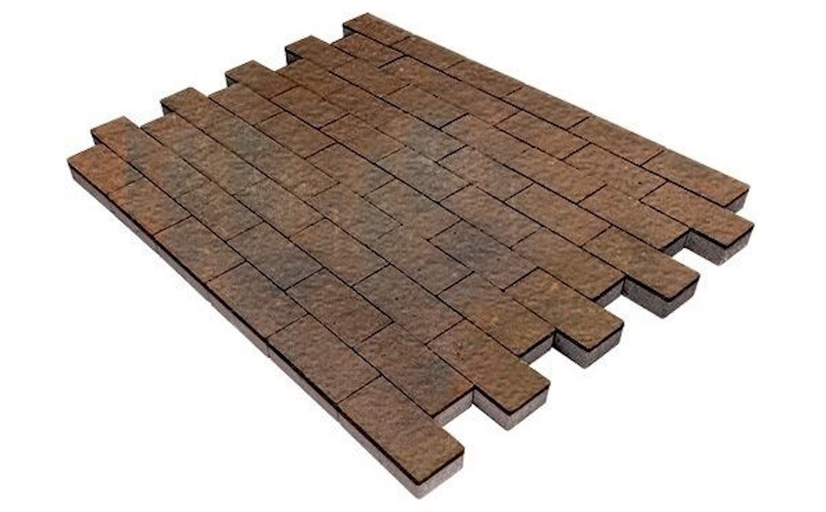 Плитка тротуарная SteinRus Прямоугольник В.6.П.8, Old-age, ColorMix Штайнрус, 200*100*80 мм
