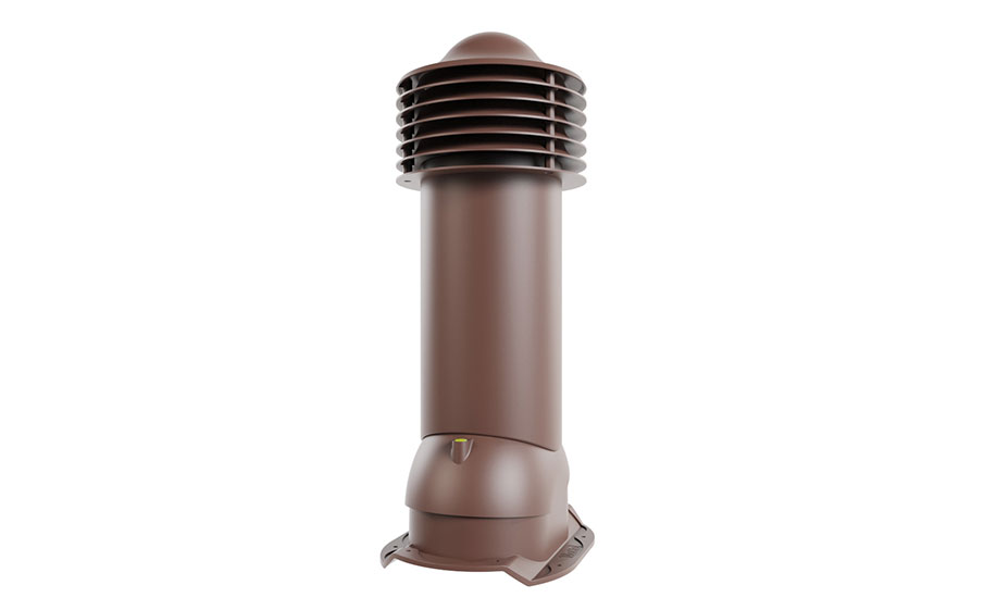 Труба вентиляционная Viotto для металлочерепицы Каскад d=125 мм утепленная, RAL 8017 коричневый