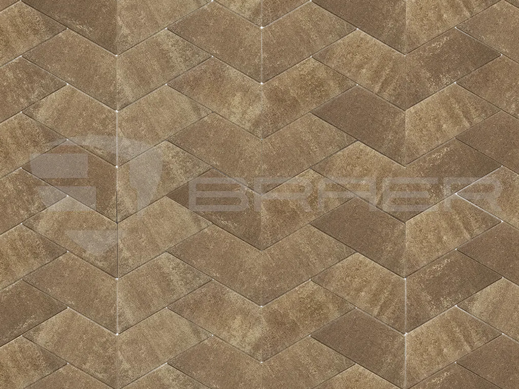 Плитка тротуарная BRAER Трапеция Color Mix Миндаль, 360/156*180*60 мм