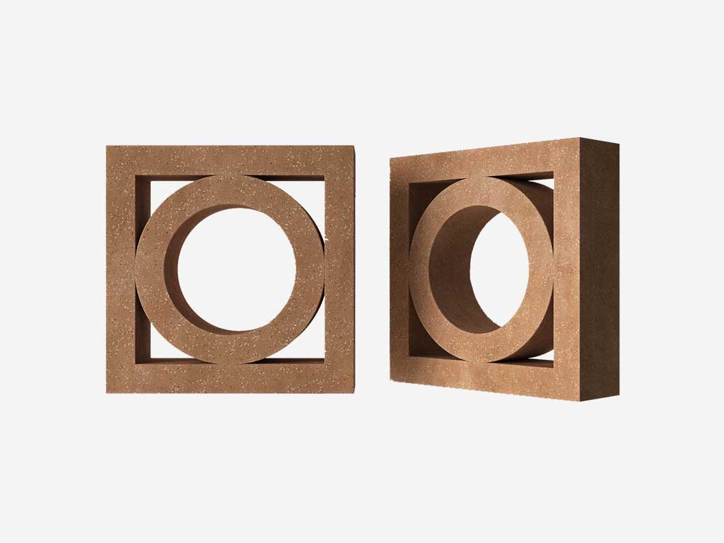 Декоративный бриз-блок Mesterra Кобого / Cobogo 0101, терракотовый, 250*250*70 мм