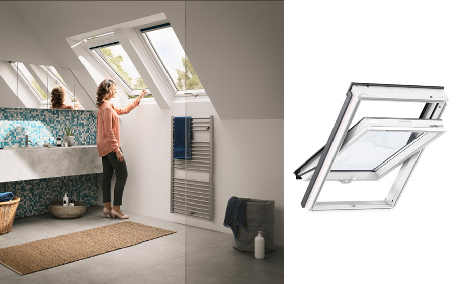 Пластиковое мансардное окно VELUX WhiteLine Дизайн модель GLU 0061B с двухкамерным стеклопакетом