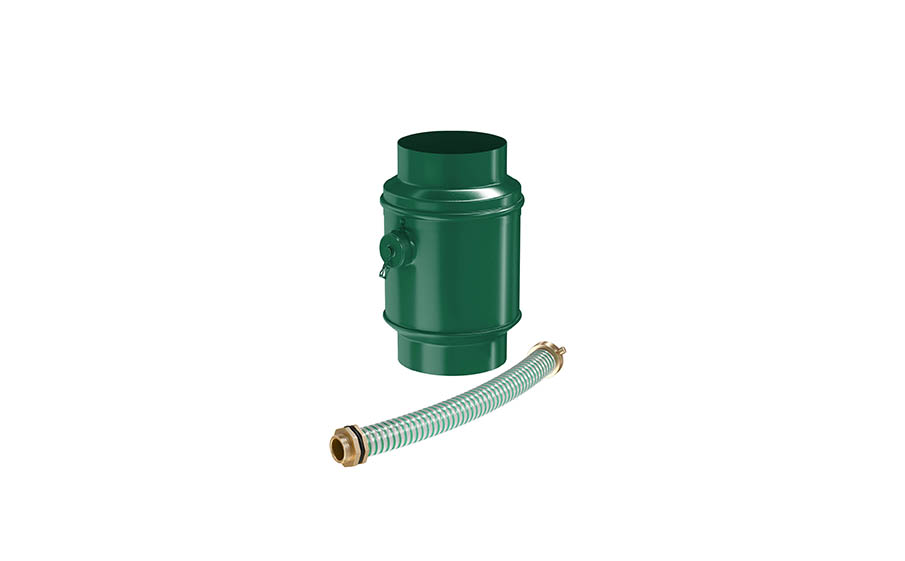 Водосборник цилиндрический в комплекте Aquasystem  PURAL RAL 6005 для системы D 150/100