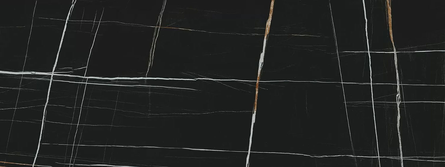 Керамогранит KERAMA MARAZZI Сахара Блэк черный лаппатированный обрезной, 3200*1195*11 мм