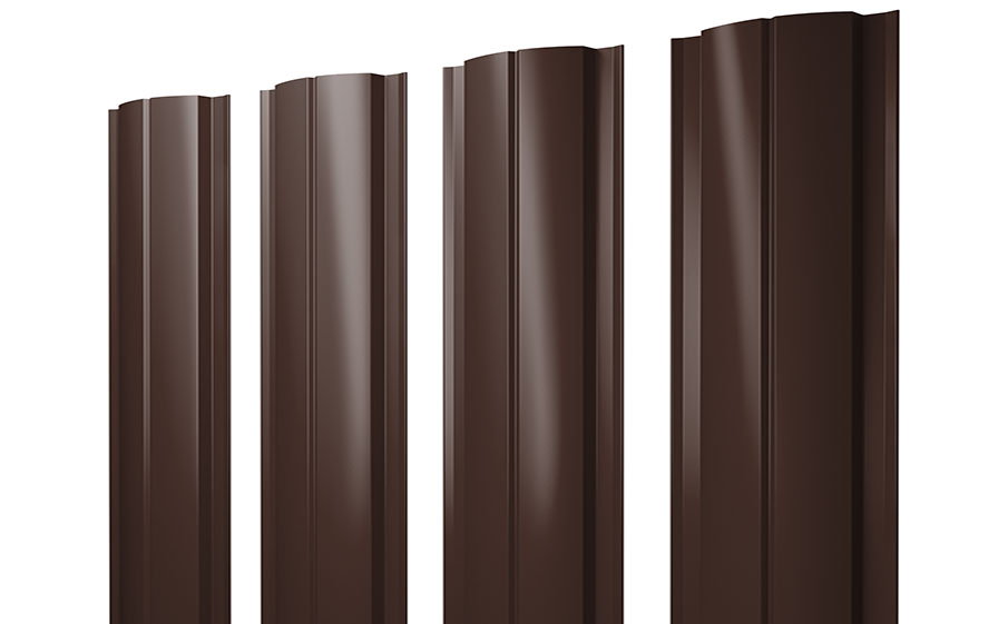 Штакетник Полукруглый Slim 0,5 PurPro RAL 8017 шоколад