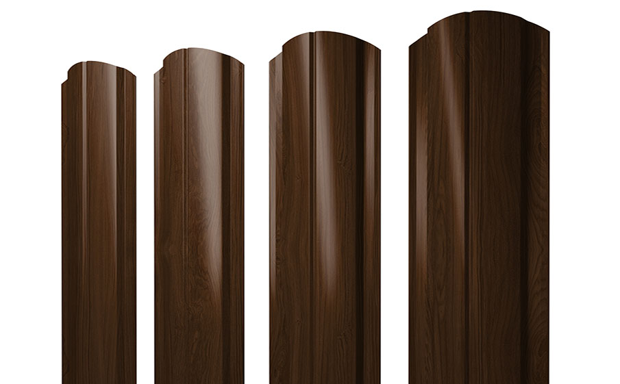 Штакетник Полукруглый Slim фигурный Print Elite Choco Wood