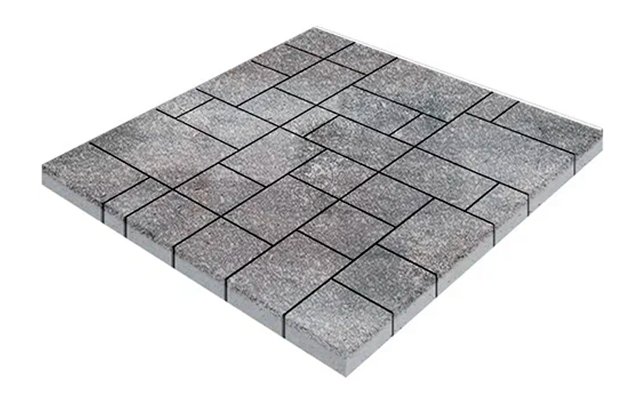 Плитка тротуарная SteinRus Инсбрук Альпен А.7.Псм.4, Native, ColorMix Умбра, толщина 40 мм