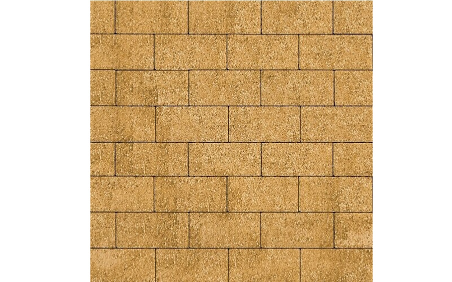 Плитка тротуарная SteinRus Прямоугольник Б.6.П.6, Old-age, желтый, 200*100*60 мм