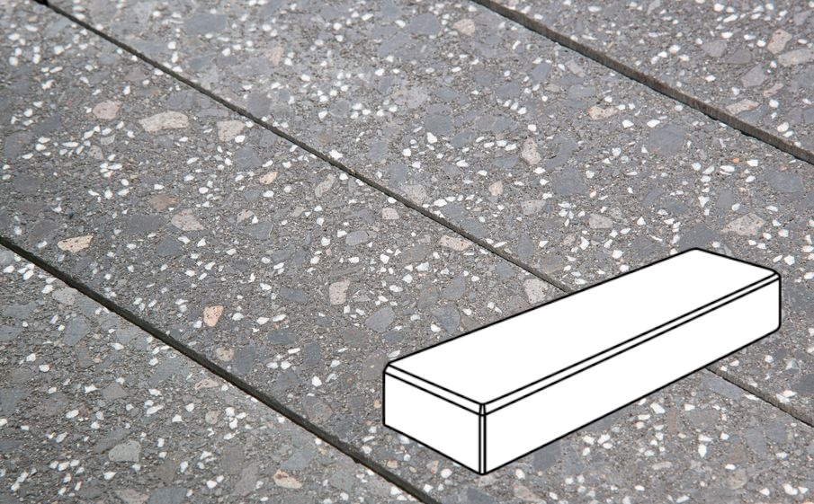 Плитка тротуарная Готика, Granite FINO, Паркет В.3.П.8, Ильменит, 300*100*80 мм