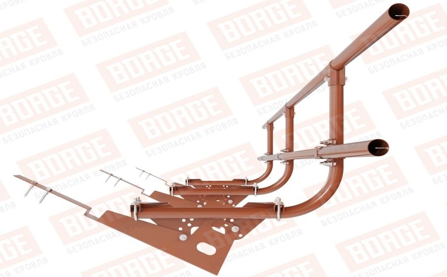 Кровельное ограждение Borge для черепичной кровли оцинкованное RAL 8004, 300*60 см