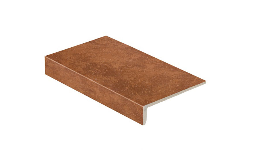 Клинкерная ступень прямоугольная Stroeher Keraplatte Roccia 841 rosso 294х175х52х10 мм