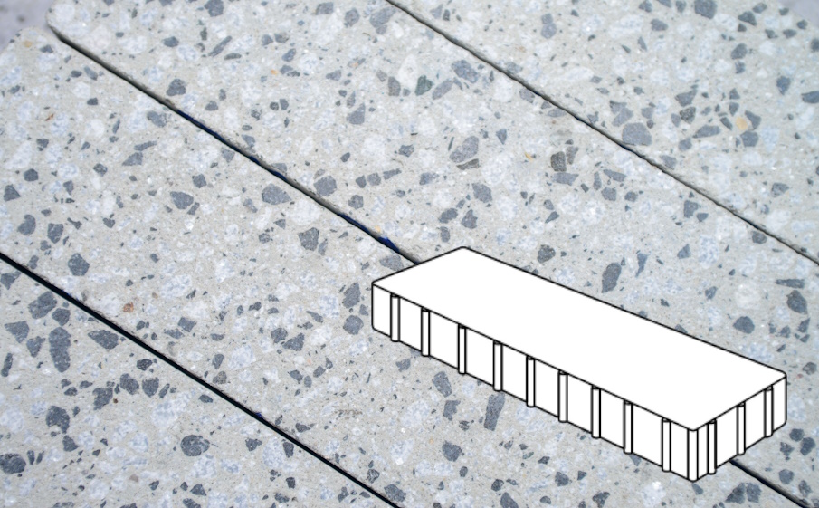 Плитка тротуарная Готика, Granite FINERRO, Плита Б.3.П.10, Грис Парга, 500*125*100 мм