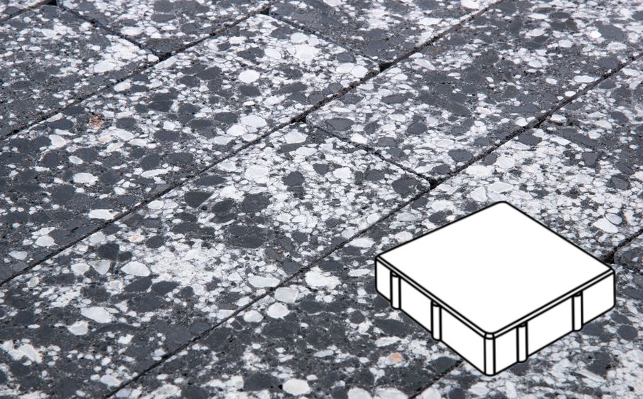 Плитка тротуарная Готика, Granite FINO, Квадрат В.2.К.8, Диорит, 200*200*80 мм