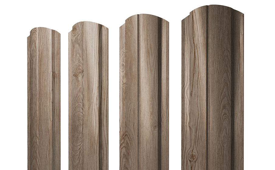 Штакетник Полукруглый Slim фигурный Print Elite White Wood