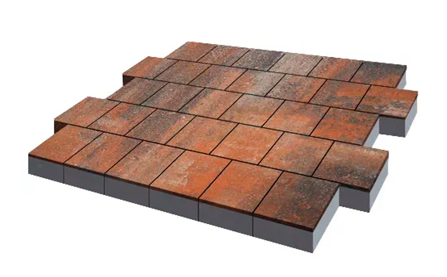 Плитка тротуарная SteinRus Valencia Б.3.К.8 гладкая, ColorMix Рей, 300*300*80 мм