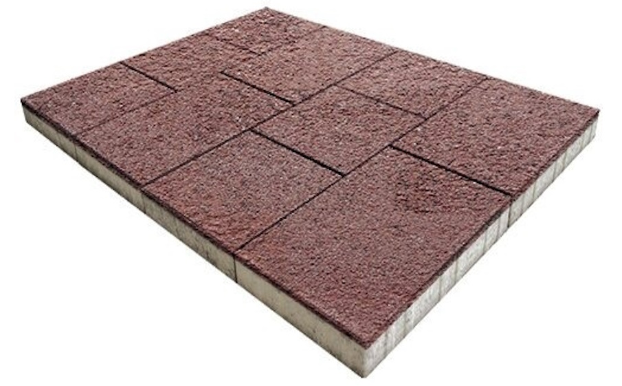 Плитка тротуарная SteinRus Инсбрук Ланс Б.5.Псм.6, Nature Stone, Маджента, толщина 60 мм