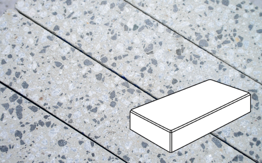 Плитка тротуарная Готика, Granite FINERRO, Картано Б.3.П.6, Грис Парга, 300*150*60 мм