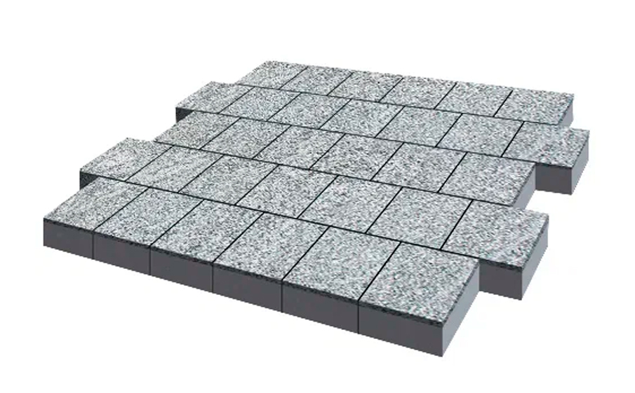 Плитка тротуарная SteinRus Валенсия Б.3.К.8, Backwash, Гранит, 300*300*80 мм