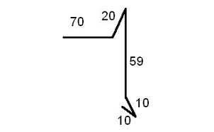 Планка торцевая для мягкой черепицы, серая RAL 7024